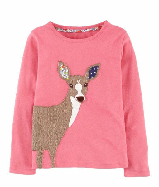 Deer Applique Pink Tee 1