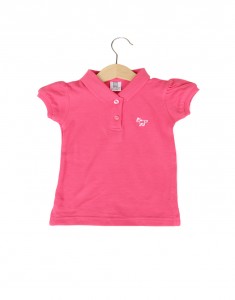 Girl Collared Tee - Pink Hot