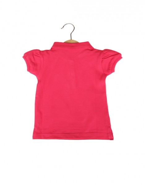 Girl Collared Tee - Pink Hot