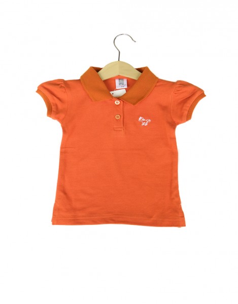 Girl Collared Tee - Orange 1