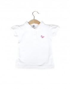 Girl Collared Tee - White