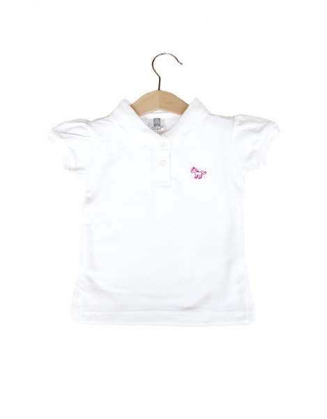 Girl Collared Tee - White 1