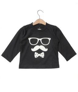 Graphic Tee - Mustache Black
