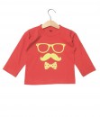 Graphic Tee - Mustache Red