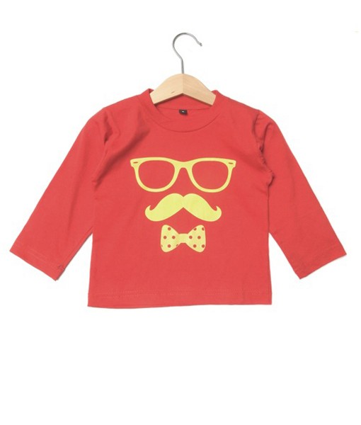 Graphic Tee - Mustache Red 1