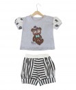 Bear Polka tee + Stripes Pant