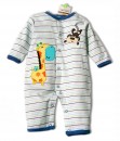 Giraffe Monkey Soft Blue Jumpsuit