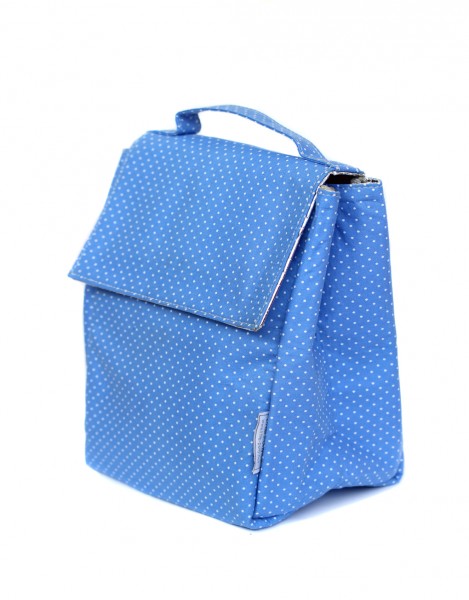 Blue Dotted Insulated Lunch Bag 1