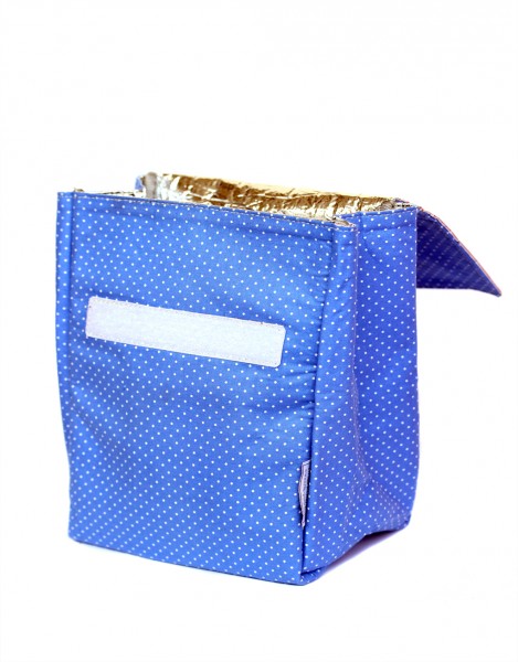 Blue Dotted Insulated Lunch Bag