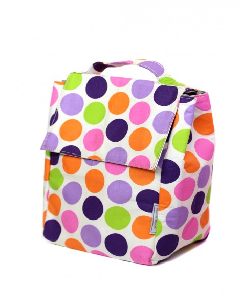 Purple Polka Insulated Lunch Bag 1