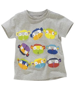 Grey Monkey Faces Tee