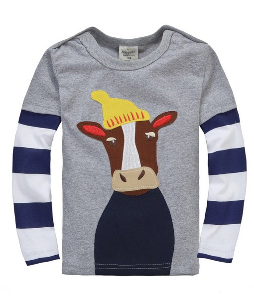 Cow Grey Stripe Tee 1