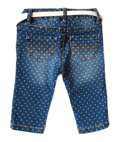 Polkadot White Belt Jeans