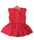 Ruffle and Button Dress - Red