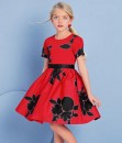 Flower Silhouette Red Dress