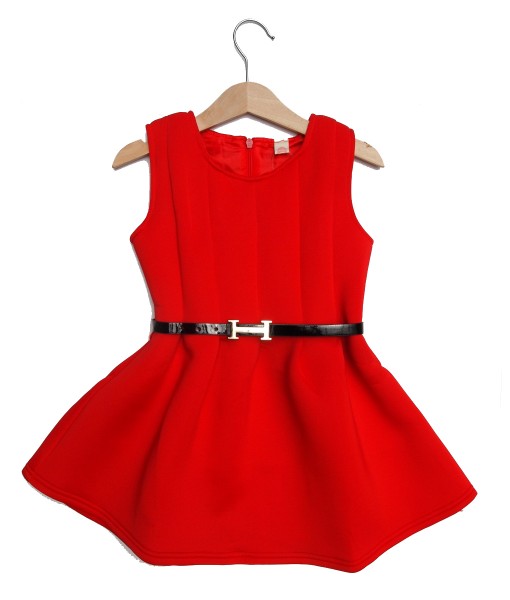 Sleeveles Red Dress + Belt 1