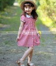 Buttoned Red Plaid Dress