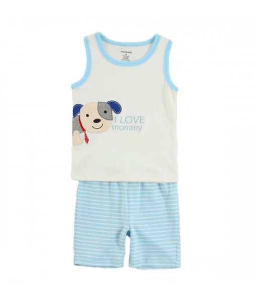 Puppy Blue Tank Tee + Pant 1