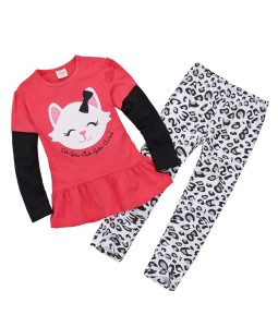 Smile Cat Red Tee + Pant