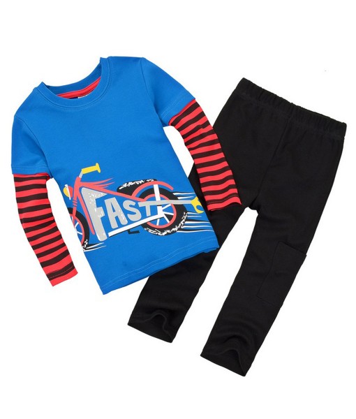 Fast Motorcycle Blue Tee + Pant 1