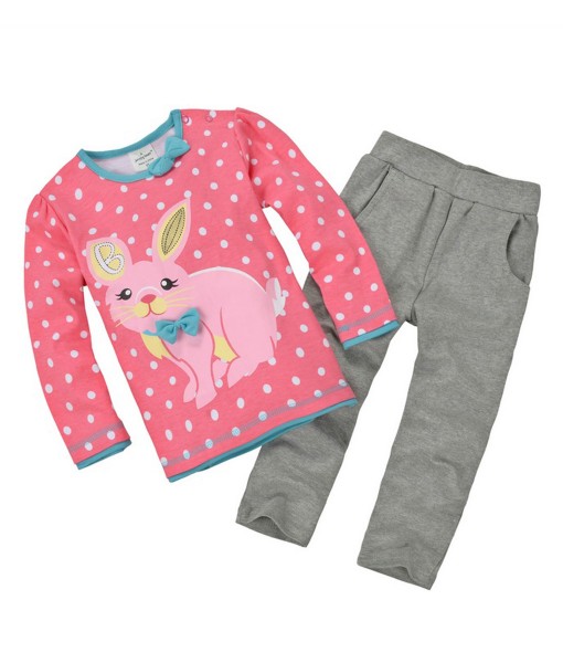 Bunny Polka Pink Tee + Pant 1