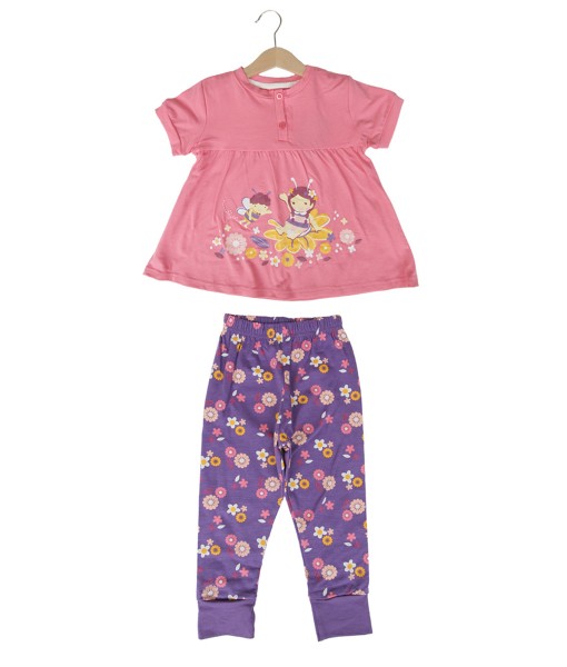 Bee Flower Pink Purple Pajama 1