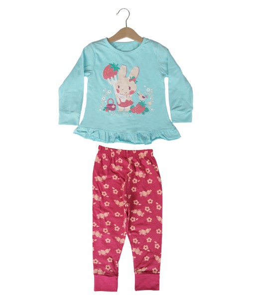 Rabbit Frill Blue Red Pajama 1