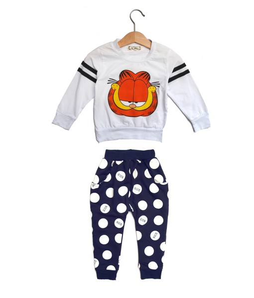 Garfield White Tee + Polka Pant 1