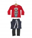 Bear Red Tee + Blue Pant