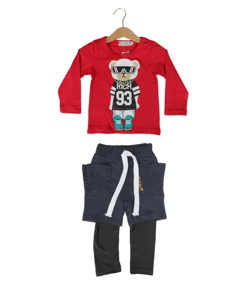 Bear Red Tee + Blue Pant 1