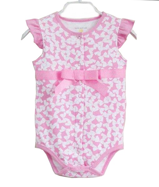 Pink White Bow Bodysuit 1