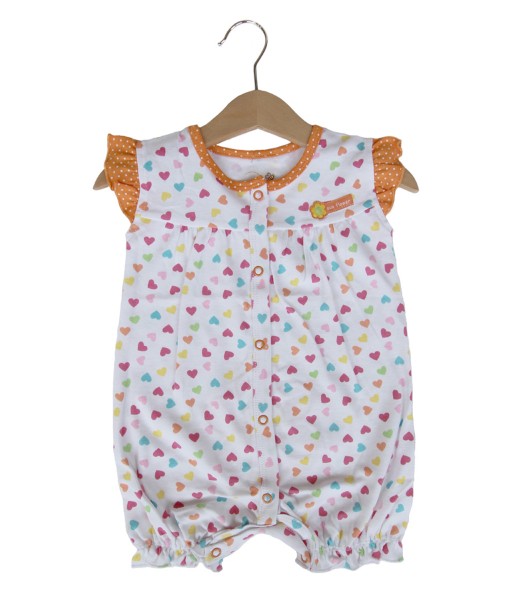 Heart Orange Line Romper 1