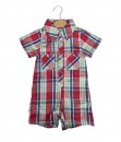 Plaid Romper Shirt - Red