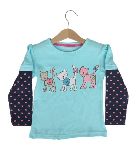 Three Kitten Blue Tee 1