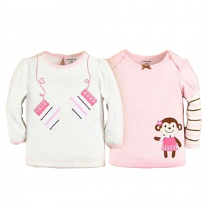 Monkey Pink Brown 2in1 Tee