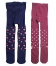 Girl 2in1 Full Feet Legging - Navy Flower + Purple Polka (1-2T)