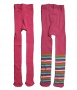 Girl 2in1 Full Feet Legging - Pink + Pink Stripes (1-2T)