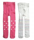 Girl 2in1 Full Feet Legging - Pink Polka + White Stripes (6M-2T)