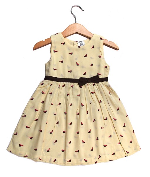 Bird Bow Dress - Yellow 1