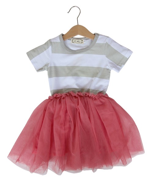 Stripe Grey Tutu Dress 1