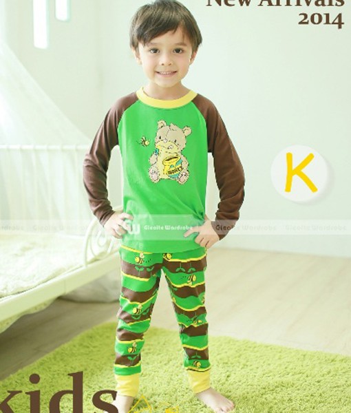 Bear Green Brown Pajama