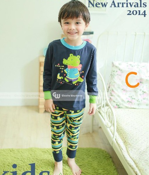 Crocodile Blue Green Pajama