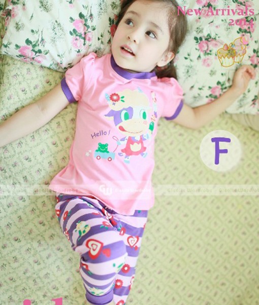 Cow Pink Purple Pajama