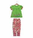 Flower Bow Green Pajama