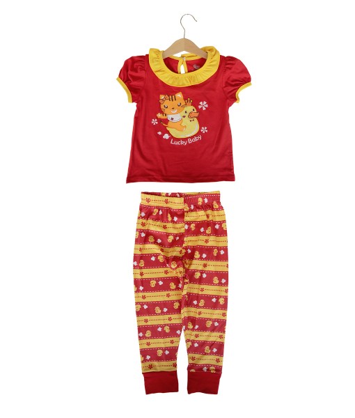 Kitten Duck Red Pajama 1