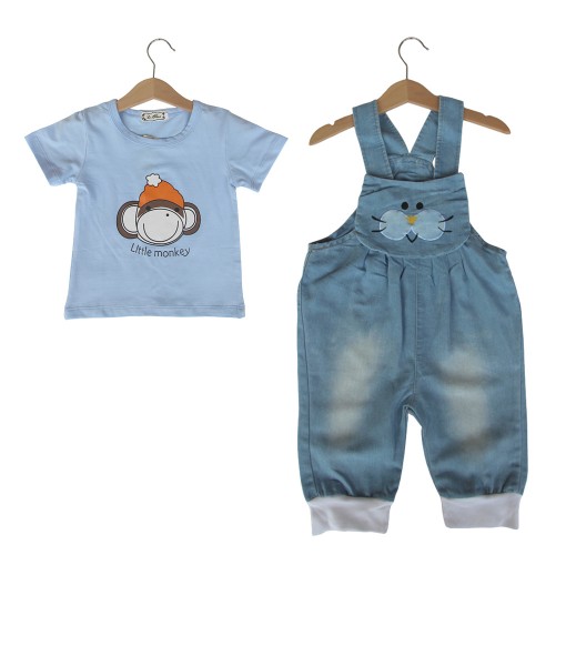 Blue Tee + Blue Face Overall 1