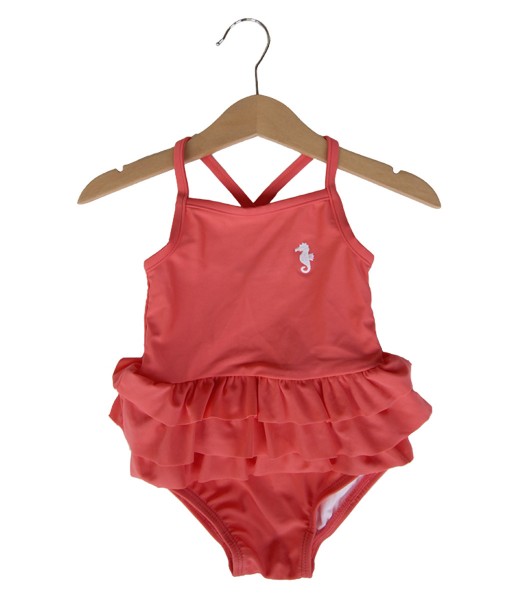 Layered Frill Coral Swimsuit (3-12M) 1