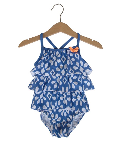 Layered Pattern Blue Swimsuit (6-18M) 1