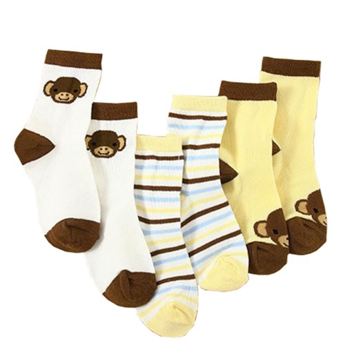 Socks 3in1 Monkey Yellow Stripes 1