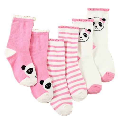 Socks 3in1 Panda Pink Stripe 1